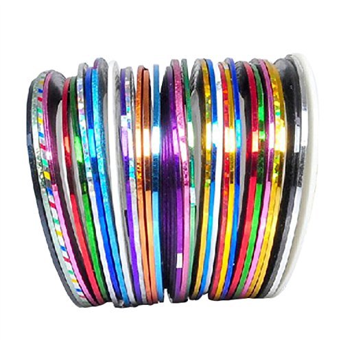 Nail Art Stripes Nail Art Stripes Tape Zierstreifen Packung mit 30 Rollen Striping Tape in verschiedenen Farben - 4