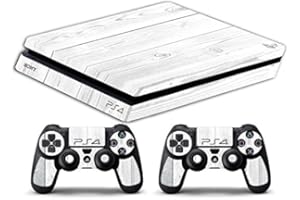GAMESMONKEY Skin Compatible with Ps4 SLIM - limited edition DECAL sticker Slim BUNDLE (wood white)