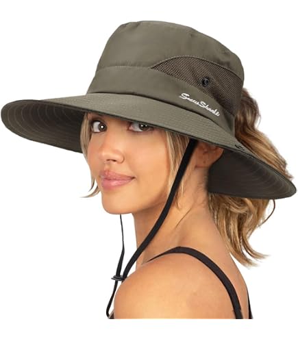 Cappello Impermeabile Safari Da Pesca Per Uomo E Donna | Leggero In Poliestere, Pieghevole, Con Moschettone, Taglia 55-58 Cm