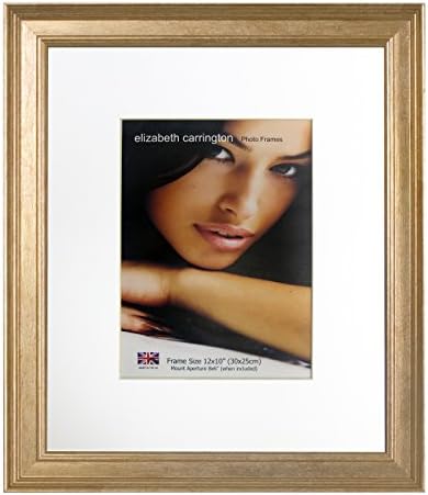 Elizabeth Carrington Premium High Quality, Antique Gold, Photo/Picture Frame, Paris Range, 12x10 Inch with 8x6 Inch Removable White Mount, British Made, 100% Timber and PFEC Sourced