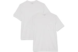 Amazon Essentials Koszulka Mężczyźni Regular-fit Short-sleeve Crewneck Pocket T-shirt, Pack of 2 (2 w zestawie)