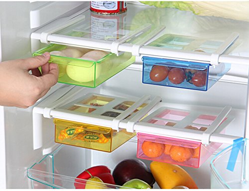 Highdas 2PCS Küche Kühlschrank Kühlschrank Aufbewahrung Rack Gefrierschrank Regal Halter Küche Space Saver Organisation Color Radom - 3