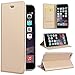 Produktbild SmartLegend Kompatibel mit iPhone 6 Plus/iPhone 6S Plus Hülle, PU Leder Handyhülle Gold Schutzhülle Brieftasche Lederhülle Klapphülle mit Kartenfach Standfunktion Magnet Etui