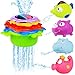 Produktbild Badewanne Stapelbecher und Squirting Badespielzeug Rubber Animals BPA frei, – BBLIKE Lustig und Bunt Gefärbte Meerestiere,Indoor Outdoor Beach Fun Spielzeug