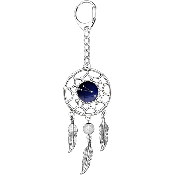 Portachiavi Zodiacale Gemelli: Regalo Astrologia In Acciaio Inossidabile Con Incisione Laser, 3.6 Cm