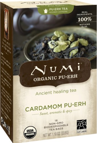 Numi Tea Pu-erh Tea Cardamom, Cardamom 16 bags
