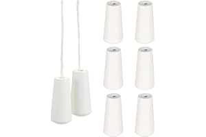 BNXF 6 Pack Blind Small Pendants Drops Pull End,Blind Pull Cord Ends,Wood Cord Tassel Window Blind Pull End,Window Blind Wood Cord Knobs for Bathroom Blinds Light and Shades Decoration(White)
