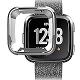 2018 Neue Stil,Ultradünne weiche Beschichtung TPU Schutz Silikonhülle für Fitbit Versa Pedometer Pedometer (Silver)