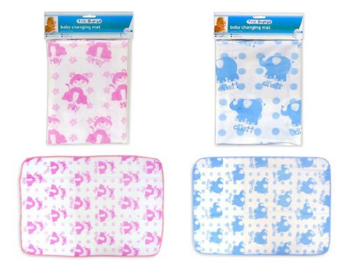 First Steps Folding Baby Changing Mat Size 67cm x 47cm - White With Pink Cat Design