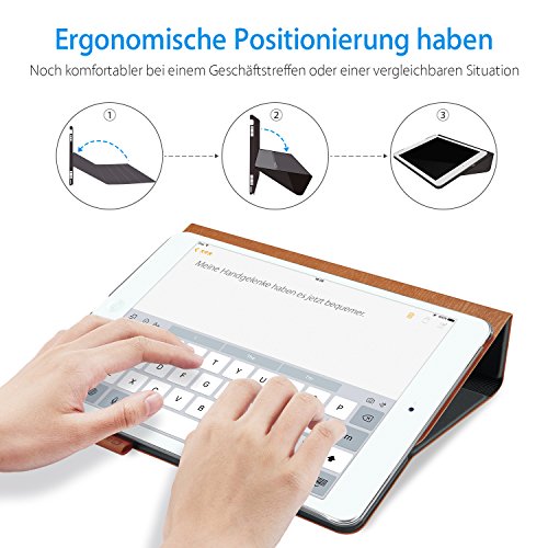 AUAUA iPad Pro 9.7 Hülle, iPad Pro 9.7 PU Leder Tasche Schutzhülle Schal + Clear Schutzfolie(Gift) für Apple iPad Pro 9.7 Zoll Apple Tablet - 2