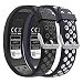 Produktbild MoKo Armband Kompatibel für Garmin Vivofit 4, [2-Pack] Silikon Atmungsaktiv Replacement Uhrenarmband Sportarmband Band Erstatzband mit Schließe - Schwarz & Grau + Mitternachtsblau & Weiß