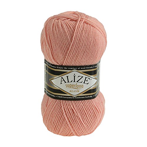 5 x 100g Strickgarn ALIZE SUPERLANA KLASIK 25% Wolle, #363 altrose - 2