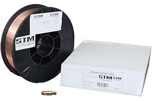 STM SCHWEIßTECHNIK Schutzgas Schweißdraht Stahldraht SG2 1,0 mm CO2 G3Si1 MIG/MAG 0,5-15kg D100 D200 K300, Größe: D200 5,0 Kg