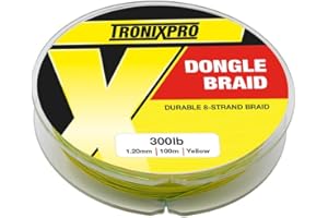 Tronixpro Dongle Braid 200lb | 0.08mm | 100m | Yellow | Braid For Making Dongle Rigs with Circle Hooks | Abrasion Resistant | Easy to Knot | Perfect for Large Baits and Big Fish | Code TLDB20Y