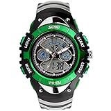 Amstt Unisex Sport Kinderuhren Jungen Uhr Mädchen Digital Wasserdichte Sportuhren Alarm Armbanduhr für Das Alter 7-15 Jahre alt Kinder Grün