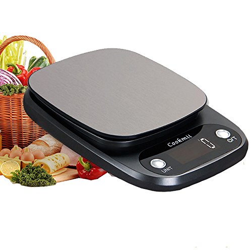 Cookmii Bilancia da Cucina Elettronica Con Ciotola Di Stampa Tradizionale Cinese Capacità 10kg/ 22lb Bilancia Digitale (Batterie Incluse) (grigio scuro)