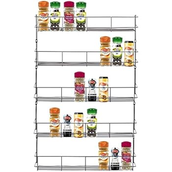 Chrom-Gewürzregal, zur Wandmontage oder zur Montage an Schranktüren, 5