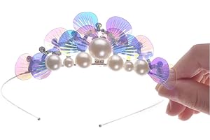 ZOOMPIL Diadema de sirena con purpurina, Diadema de Sirena, Diadema Sirena Perlas, Para Suministros Fiesta Temática de Sirena, Niños, Niñas, Damas