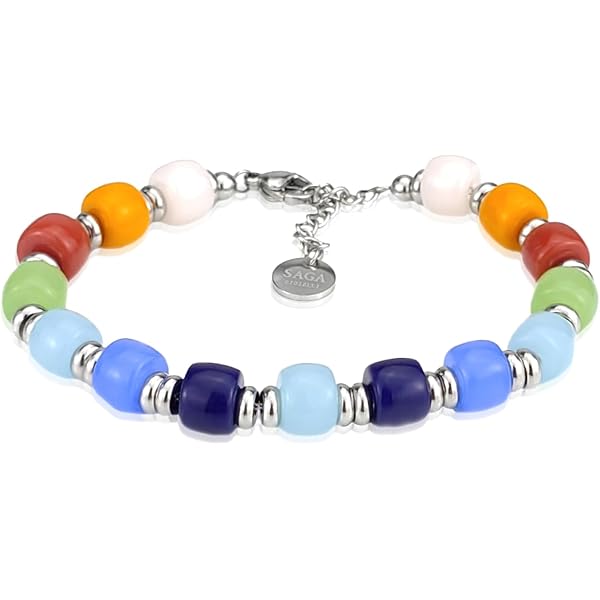 Bracciale Con Perle Colorate Per Uomo - Regolabile, Moda Bohémien Per Ragazzi