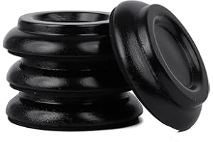 Alnicov Piano Caster Cups,Solid Wood Piano Caster Cups for Upright Piano Wooden Piano Caster Piano Leg Floor Protectors,Non-Slip & Anti-Noise Foam (Set of 4,Black)