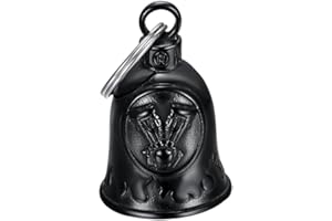 BOBIJOO JEWELRY MOCY BELL - Clochette Moto V-Twin Motor Porte-Bonheur MOCY BELL Acier Inoxydable Noir
