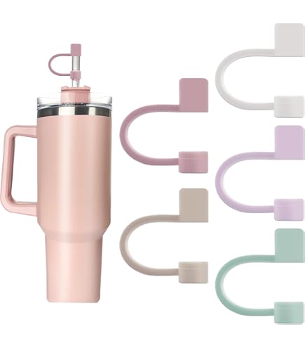 12 Stück Silikon-Strohhalm-Abdeckungen Für Stanley Cups – Wiederverwendbar, Staubdicht, 10 Mm Durchmesser, Buntes Design