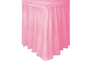 VETRINE INRETE Vetrineinrete® Gonna da Tavolo tovaglia plastificata con Adesivo per tavola Decorazione per Feste Compleanno Battesimi Eventi Matrimoni 73x426 cm 306400 (Rosa) E24