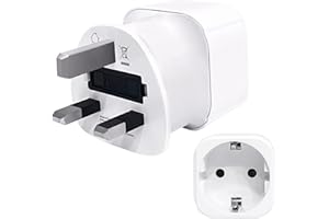 AMOBON UK Adapter Stecker Typ G: Deutschland EU zu England Reiseadapter - Steckdose Reisestecker Steckdosenadapter für Irland Dubai Malediven Kenia Großbritannien Reise Travel - 1 Stück