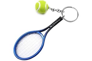 RIXERKOC Porte-clés en forme de raquette de tennis - En métal - Pendentif en forme de balle de tennis - Cadeau pour le sport