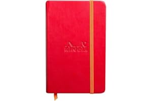 RHODIA 118753C - Poppy Rigid Notebook - A5 - Lined - 192 pages - Ivory Clairefontaine Paper 90 g/m - Bookmark, Elastic Closure - Faux Leather Cover - Rhodiarama Collection