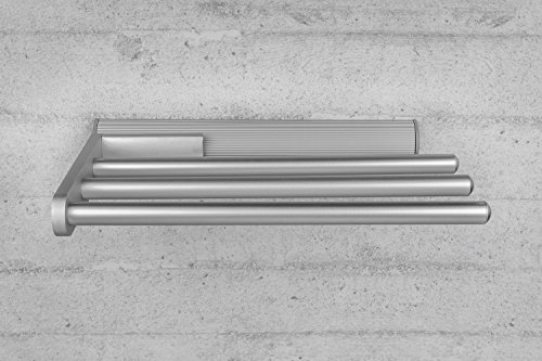 GedoTec® Moderner Design Handtuchhalter Handtuchauszug Geschirrtuchhalter ausziehbar SARAH aus Aluminium | Alu natur eloxiert | 3-armig | Höhe 41 mm | Markenqualität für Ihren Wohnbereich - 3