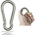 thumbnail interactive-video image 1 of Large Screw Lock Carabiner Clip - Heavy Duty Snap Hooks, 13mm X 160mm, 600kg Load 1 of 5