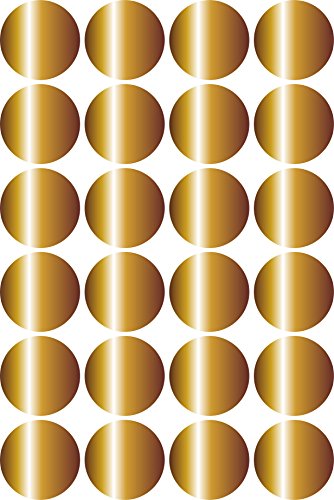 Self Adhesive Coloured Dot Stickers Round Spot Circles Dots Paper Labels Vinyl (GOLD)