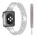 Produktbild Teepao Apple Watch Band Strass Armband Ersatz-Band, Gurt verstellbar, Metall, mit Schnalle. 42 mm 38 mm Apple Watch Serie 3/1/2/Nike +, Edition Smartwatch Sport Armband, silber, 42MM