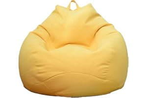 Highdi Pouf Poltrona Sacco Bambini & Adulti Bean Bag Fodera per Sacco di Fagioli per Decorazione della Soggiorno Camera Giardino Salotto Balcone, Senza Ripieno (Giallo,100x120cm)