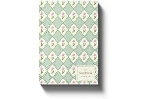 Yop & Tom Luxe Pattern Notebook - A5 lined softcover journal with intricate floral pattern and gold foil details - Green