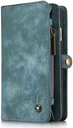 Leather Wallet Phone Case iPhone 6/iPhone 6S/iPhone 6 Plus/iPhone 6S Plus/iPhone 7/iPhone 7 Plus/S7 Edge/S7,Premium Zipper Flip Wallet Case Cover With Detachable Magnetic Hard Case