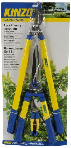 KINZO 3 in 1 Trimmer Astscheren Heckenscheren Satz, 3 tlg
