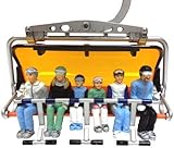 6 Figuren sitzend mit Head Schi Detaillierte Figuren im Maßstab 1:32