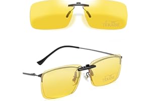 TERAISE Polarisé Vision Nocturne Clip Lunettes De Soleil Anti - Éblouissement Uv400 Pour Les Hommes Femmes Conduite Voyage Outdoor Sports