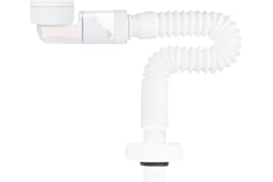 GmwyCzV Sifon Lavabo Flexible 1 1/4", Extensible 380-930mm Desague Fregadero, Ajustable Desague Lavabo a Prueba de Olores, Sifon Cocina Fregadero de Ahorro de Espacio, para Baño Y Cocina