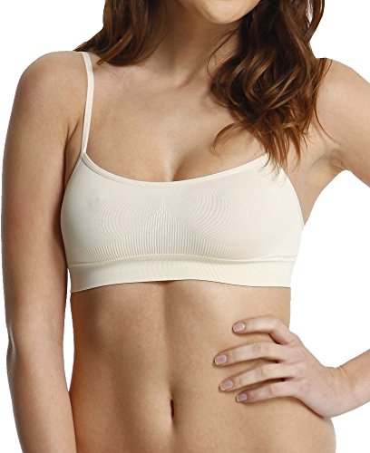 3er Pack Damen Bustier, Sport-BH, Bra Top, Seamless ohne störende Nähte mit Spaghettiträgern für Fitness- Yoga - 3