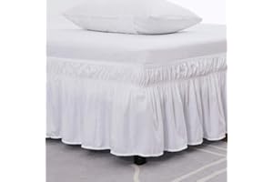 LUKKC Bett Valance Bettrock Elastic 140/160/180 * 200CM Staub Rüschen Um Bett Wrap Mit Verstellbarem Gürtel Grau Twin Größe Bettrock Rischen (Color : C, Size : 135x200cm(53.8 * 78.7''))