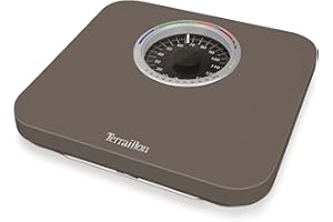 TERRAILLON Mechanische Personenwaage – Großes Ziffernblatt mit BMI-Anzeige, max. 150kg – Modell „Nautic Up“ in Braun