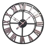 Jo332Bertram Wanduhr 3D Vintage Metall Wanduhr 40cm Uhr Lautlos ohne Ticken Retro Wanduhren Dekorative, Rosa
