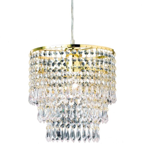 Preisvergleich Produktbild Mendler Reality / Trio Acryl-Pendelleuchte Deckenlampe ~ messing