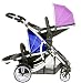 Kids Kargo Duellette 21 BS Twin Double Pushchair Tandem Stroller buggy 2 seat units (Magenta Pink/Fizzy Blue /Black Midnight/Pink/Blue,Silver chassis)