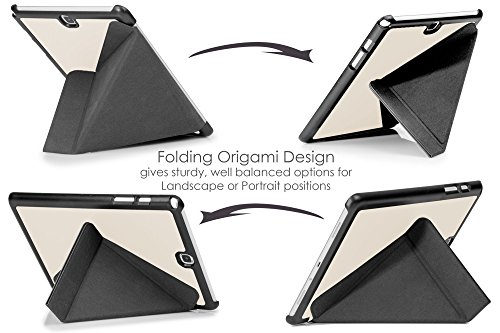 Forefront Cases® Neue Origami Hülle Tasche Case Cover für Samsung Galaxy Tab S2 9.7 T810N – Rundum-Geräteschutz und intelligente Auto-Sleep-Wake-Funktion – inkl. Eingabestift und Displayschutz - 3