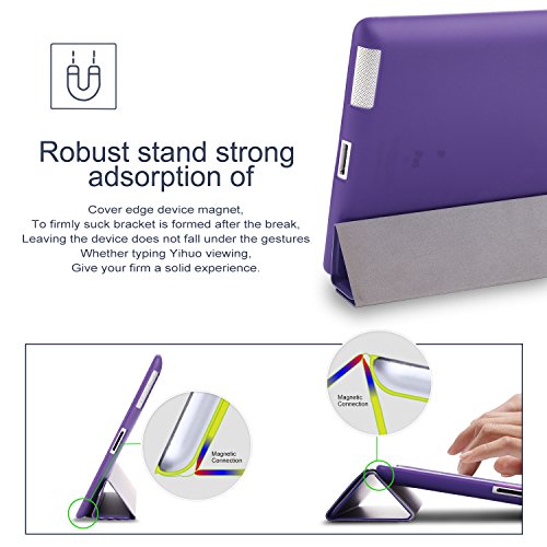 H  lle f  r iPad 2   iPad 3   iPad 4 CICMOD   Smartcover Case Tasche Schutzh  lle Etui Auto Aufwachen Schlaf Funktion mit Multi St  nder und Anti-Sto 