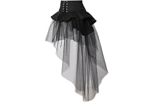 BPURB Jupon Femme Steampunk Victorian Tutu Tulle Rockabilly Petticoat Jupe Gothique Pirate Corset Ceinture sous-Jupe